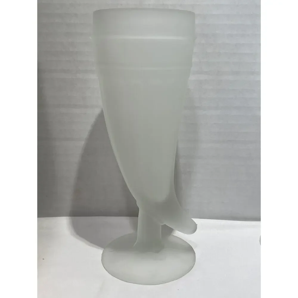 Tiara Exclusives 10040 Powder Horn Frosted Pilsner Glasses Set 4 Vintage